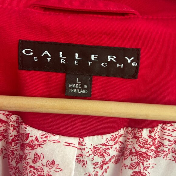 Gallery Stretch Raincoat Trench Coat Red L - Picture 5 of 6